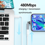 TC57 7Pin 快充傳輸數據線，銀色、紅色，Android 磁吸接頭，Type-C / USB-C 磁吸接頭，適用 Apple 磁吸接頭