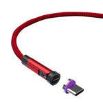 CC57 旋轉磁吸快速充電數據線，款式：1m + Type-C / USB-C + 紅色，1m + Type-C / USB-C + 黑色，2m + Type-C / USB-C + 紅色，2m + Type-C / USB-C + 黑色