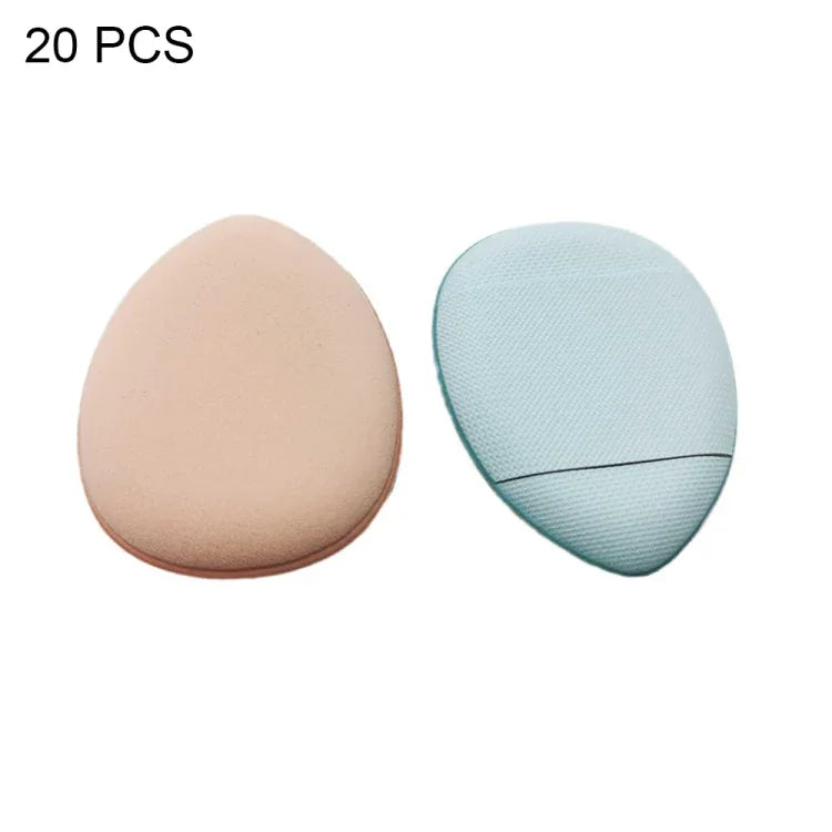 2套/20件裝隨機色迷你皮革濕乾兩用化妝指撲，20件藍色，20件白色，20件深膚色，20件粉紫色，20件黑色，2套/20件混色