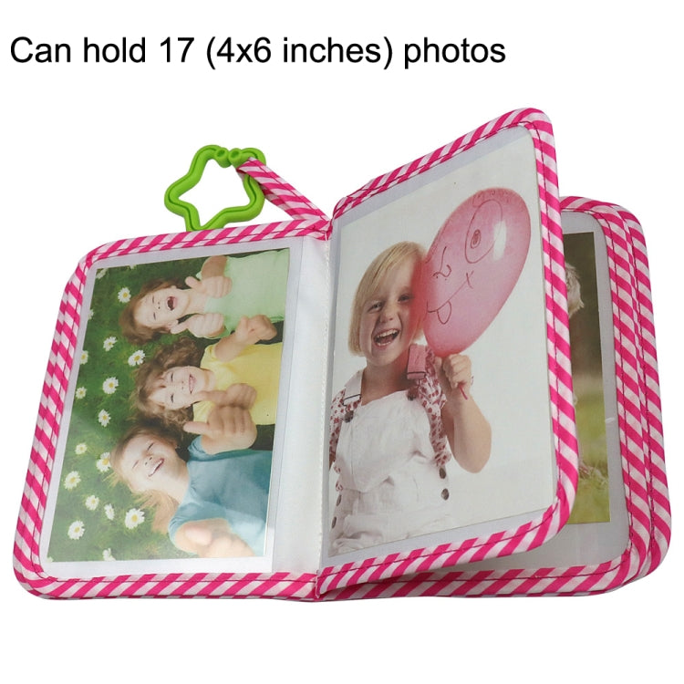 嬰兒成長紀念布相冊帶鏡子，紅色，綠色