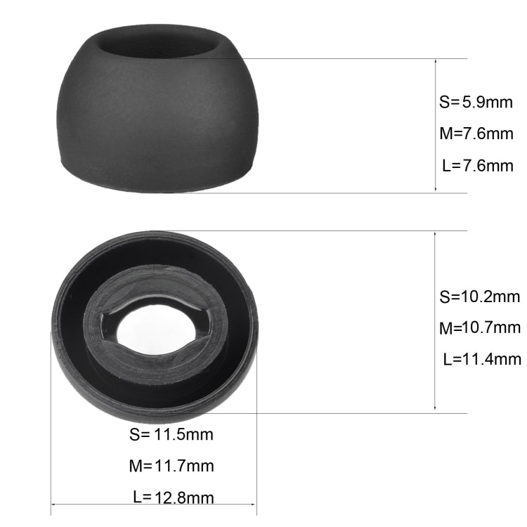 6個Samsung Galaxy Buds Pro TWS矽膠耳塞，大號黑色、中號黑色、小號黑色、大號灰色、中號灰色、小號灰色、大號紫色、中號紫色、小號紫色