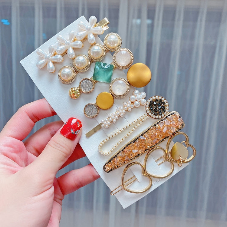 Alloy Colorful Hairpin Headgear Pearl Rhinestone Clip Set, 8PCS/Set Heavy Work, 8PCS/Set Cherry, 8PCS/Set Pink Cherry, 8PCS/Set Starfish, 7PCS/Set Mermaid, 4PCS/Set Light Blue, 6PCS/Set Purple, 8PCS/Set Yellow, 7PCS/Set Yellow Heart, 7PCS/Set Diamond H...