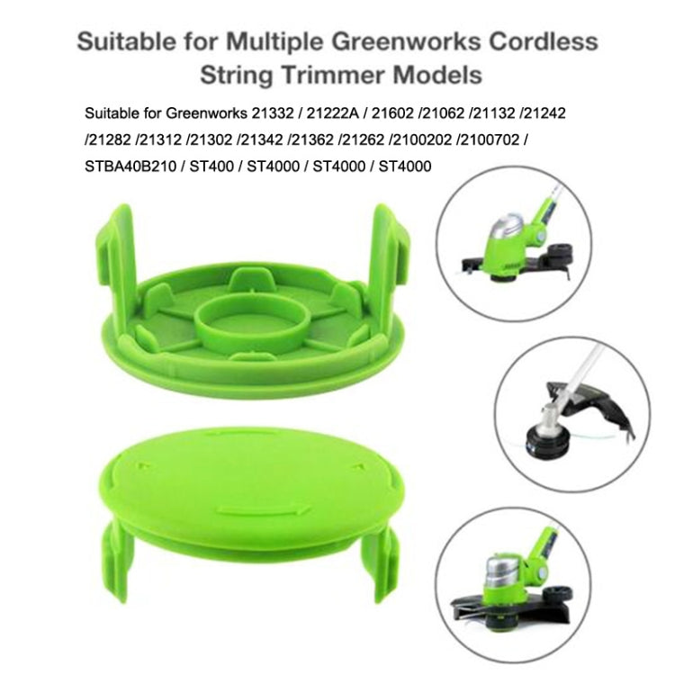 2件裝GK04無線除草機割草線軸蓋 適用於Greenworks，綠色，黑色