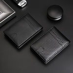 追蹤器 RFID 卡片夾 皮革男士錢包 適用於 AirTag 第二代 / AirTag 第一代，碳纖維，平紋織物