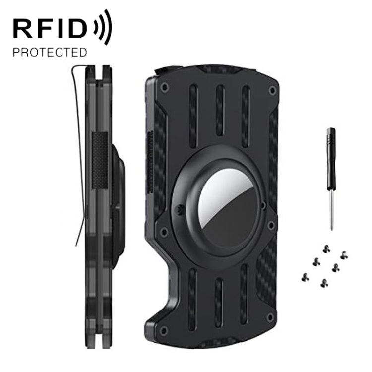 男士超薄追蹤器卡片夾 RFID 金屬卡片夾 適用於 AirTag 第二代 / AirTag 第一代，黑色，藍色，紅色