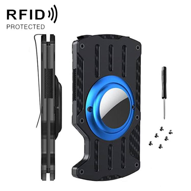男士超薄追蹤器卡片夾 RFID 金屬卡片夾 適用於 AirTag 第二代 / AirTag 第一代，黑色，藍色，紅色