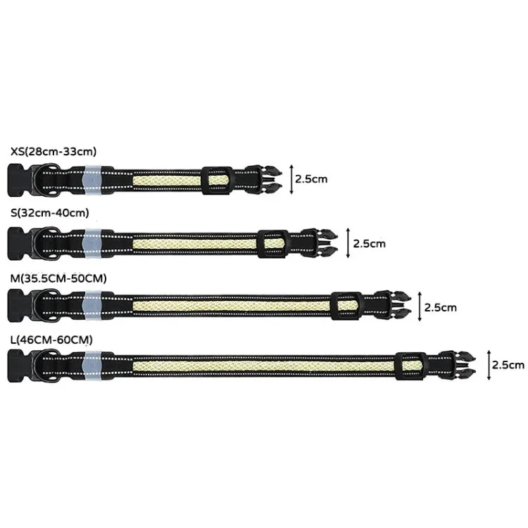 LED可充電耐磨防水寵物照明頸圈，尺寸：XS，S，M，L