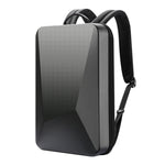 Bopai 61-93318A 硬殼防水可擴充背包，帶 USB 充電孔，規格：普通（銀色）、密碼鎖（銀色）、普通（黑色）、密碼鎖（黑色）