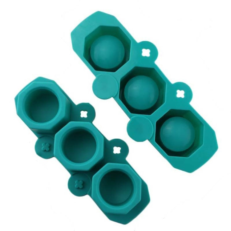2個裝 3格矽膠鑽石冰格 多肉花盆模具 DIY 石膏模具，墨綠、藍色、綠色