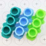 2個裝 3格矽膠鑽石冰格 多肉花盆模具 DIY 石膏模具，墨綠、藍色、綠色
