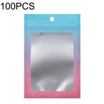 100PCS Aluminum Foil Ziplock Bag Jewelry Data Cable Sealed Packaging Bag, Size:, 7.5x10cm (Pink Gradually Purple), 7.5x10cm (Blue Gradually Pink), 7.5x10cm (Blue Gradient), 7.5x10cm (Yellow Gradient), 8.5x13cm (Pink Gradually Purple)