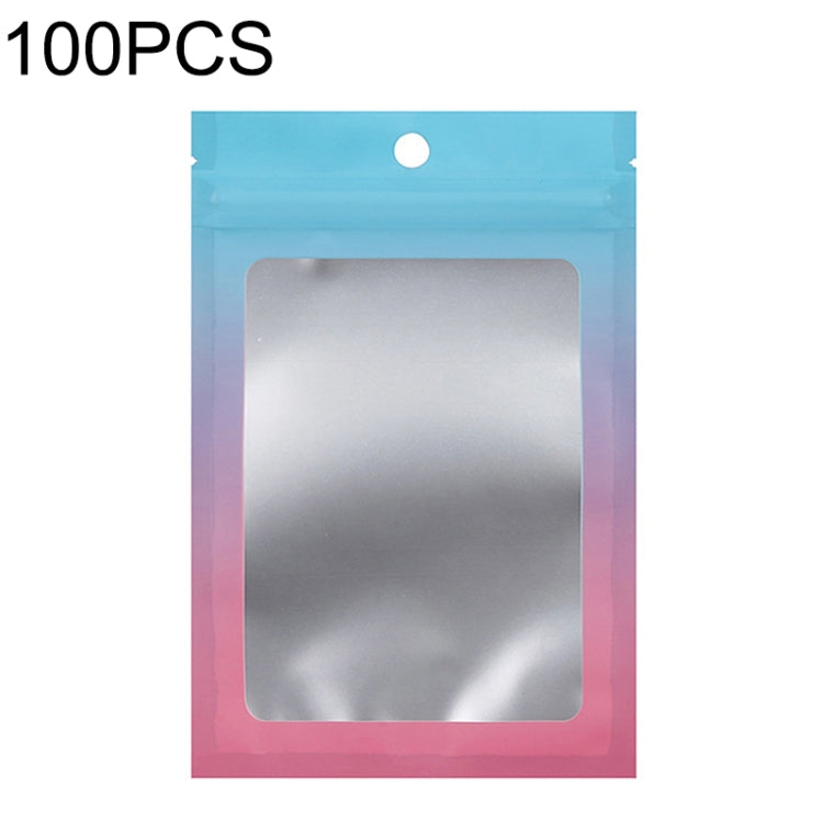 100PCS Aluminum Foil Ziplock Bag Jewelry Data Cable Sealed Packaging Bag, Size:, 7.5x10cm (Pink Gradually Purple), 7.5x10cm (Blue Gradually Pink), 7.5x10cm (Blue Gradient), 7.5x10cm (Yellow Gradient), 8.5x13cm (Pink Gradually Purple)