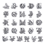 BSC030 26字母DIY手鍊串珠配件鋯石銀珠，款式：，A，B，C，D，E，F，G，H，I，J，K，L，M，N，O，P，Q，R，S，T，U，V，W，X，Y，Z