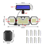 太陽能人體感應燈 LED 戶外防水花園燈，款式：分體 226 LED