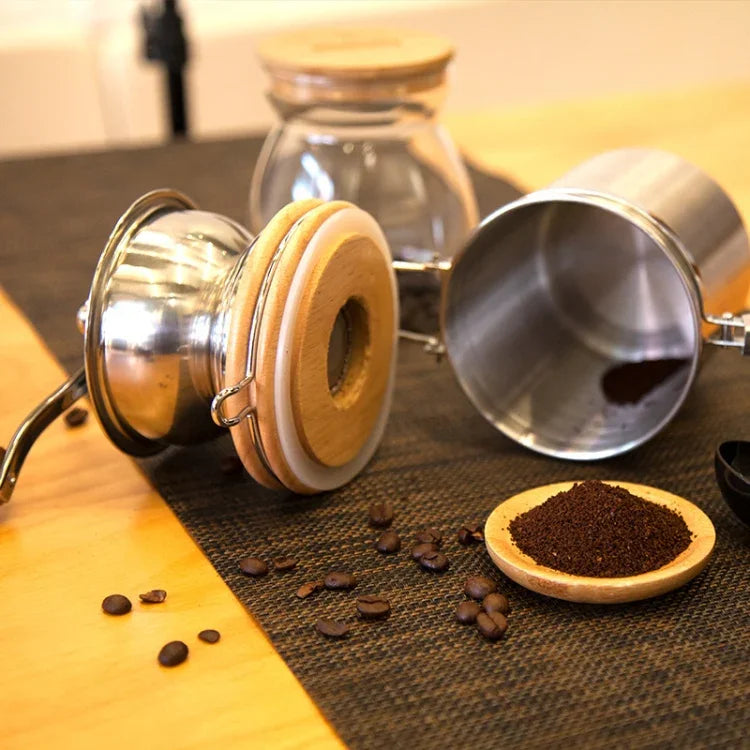 Household Stainless Steel Hand Crank Coffee Bean Grinder, Hand Crank
