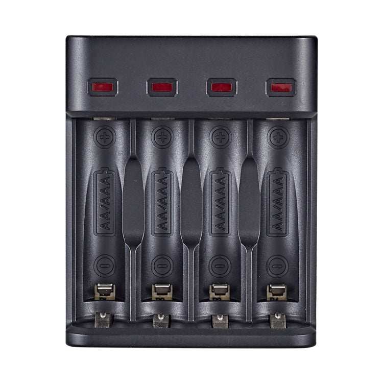BMAX BH-804U 1.2V AA/AAA 可充電電池獨立四槽USB充電器，四槽Micro USB（黑色）