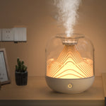 FX-039 USB 充電氛圍燈加濕器 山形迷你無線加濕器，綠色，白色，酒紅色