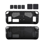 JYS 適用於 Steam Deck 手持 TPU 保護殼 + 觸控板按鈕貼紙，TPU 保護殼 + 觸控板按鈕貼紙
