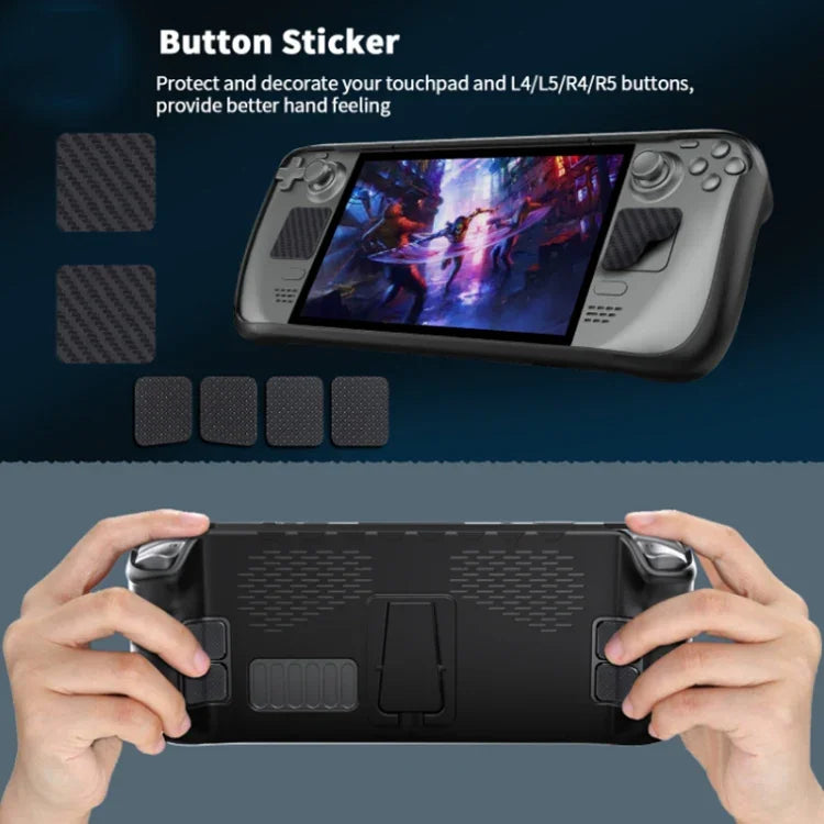 JYS 適用於 Steam Deck 手持 TPU 保護殼 + 觸控板按鈕貼紙，TPU 保護殼 + 觸控板按鈕貼紙