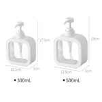 透明手部消毒劑分裝瓶塑膠按壓式乳液瓶，300ml，500ml