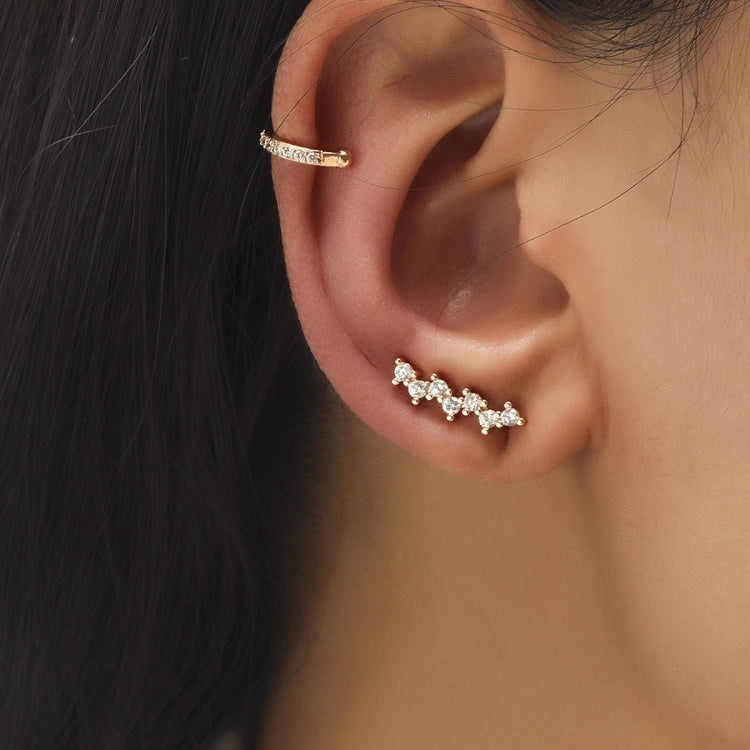 Simple Small Drilling Lug Clip Geometric Zircon Earrings, DZ-523, DZ-522, DZ-520, DZ-519, DZ-518, DZ-517, DZ-516, DZ-515, DZ-514, DZ-513, DZ-512, DZ-510, DZ-509