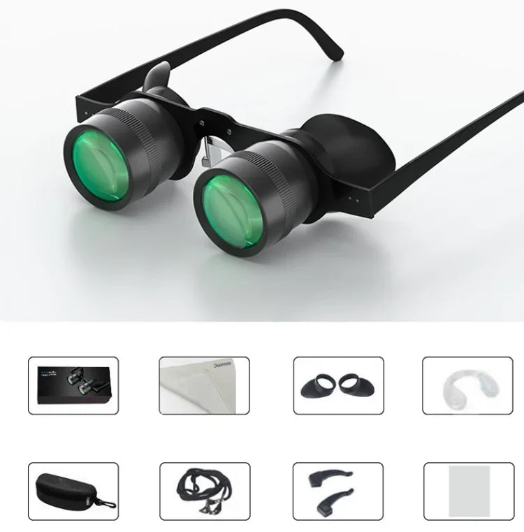 D-1548 10x 高清可調焦釣魚雙筒望遠鏡，規格：僅雙筒望遠鏡，配灰色偏光鏡片，配黃色偏光鏡片，配紅色偏光鏡片，配灰+黃偏光鏡片，配三色偏光鏡片