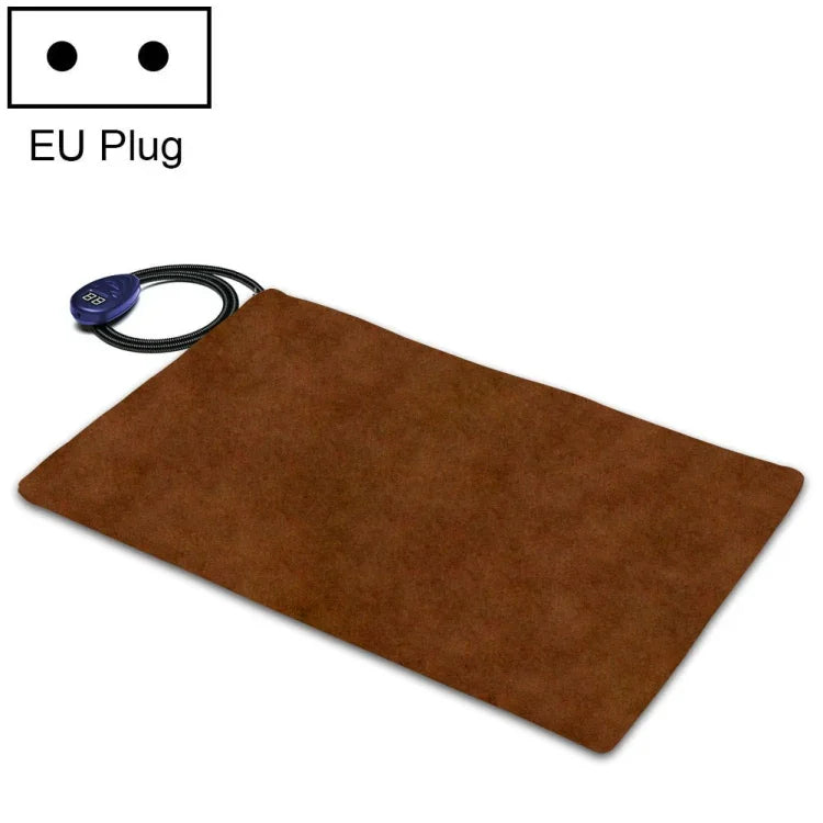 12V 低壓多功能溫暖寵物加熱墊 寵物電熱毯，65x40cm 咖啡色