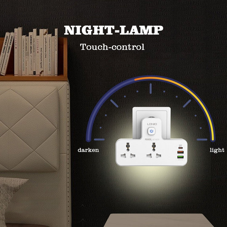 LDNIO SC2311 20W PD+QC 3.0 多功能家用快速充電插座，帶夜燈功能，規格：歐規插頭，英規插頭，美規插頭