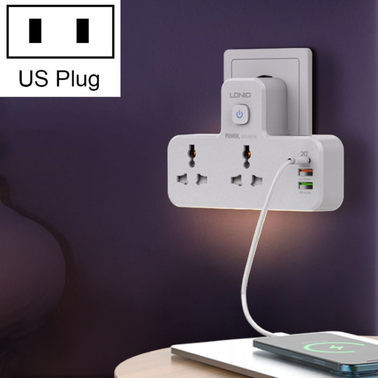 LDNIO SC2311 20W PD+QC 3.0 多功能家用快速充電插座，帶夜燈功能，規格：歐規插頭，英規插頭，美規插頭