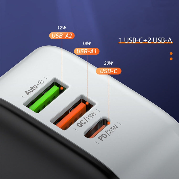 LDNIO A3513Q 32W QC3.0 3 USB 埠手機轉接器，歐規插頭附 Micro USB 線，歐規插頭附 8 Pin 線，歐規插頭附 Type-C 線，歐規插頭附 Type C 轉 8 Pin 線，英規插頭附 Micro USB 線，英規插頭附 8 Pin 線，英規插頭附 Type-C 線