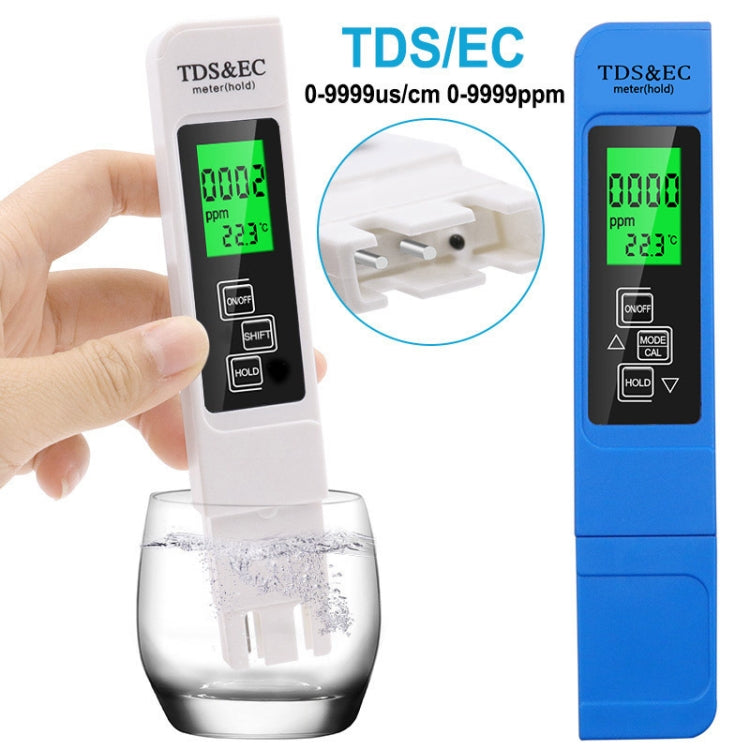 背光型 TDS & EC 水質測試筆，電導率測試筆，背光型（白色），背光型（藍色）