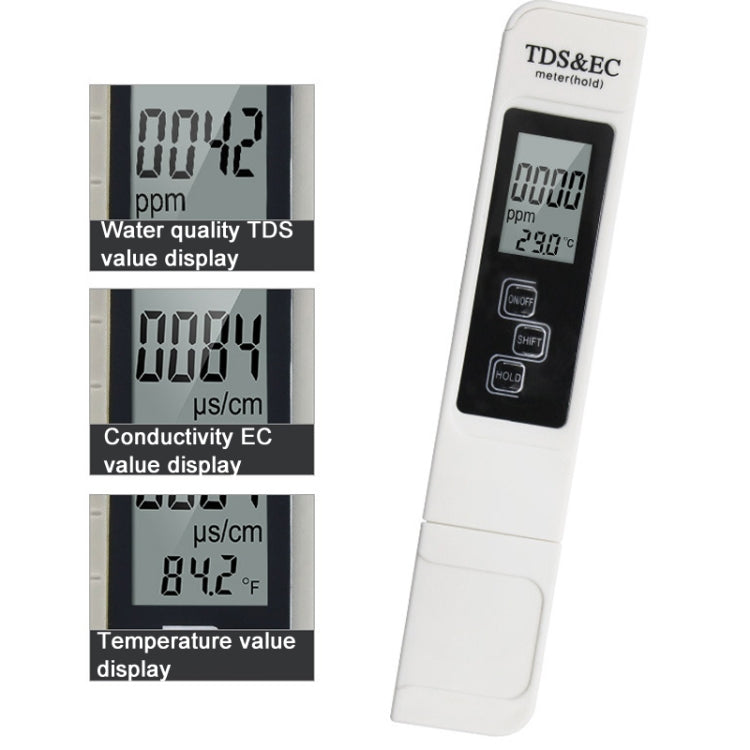 背光型 TDS & EC 水質測試筆，電導率測試筆，背光型（白色），背光型（藍色）