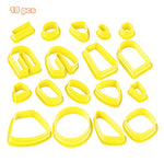 18 合 1 軟陶耳環模具 DIY 手工陶土切割器 陶土耳環製作模具，18 合 1（紫色），18 合 1（粉色），18 合 1（黃色），18 合 1（藍色）