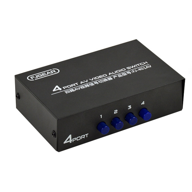FJGEAR FJ-401AV 蓮花頭介面四路 AV 音視頻切換器，FJ-401AV