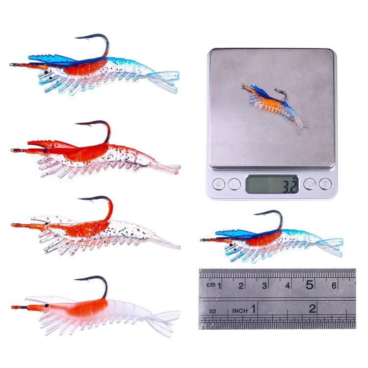 HENGJIA SO077 6cm 3g鉛包蝦軟餌海鱸假餌，SO077 1、SO077 2、SO077 3、SO077 4