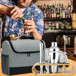 旅行調酒師工具包酒吧工具收納包，32.5 x 14.5 x 25.4公分
