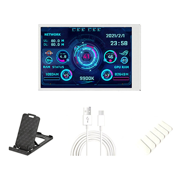 3.5吋IPS全視角電腦螢幕 USB機箱副螢幕，套組1（黑色），套組1（白色），套組2（黑色），套組2（白色），套組3（黑色），套組3（白色）