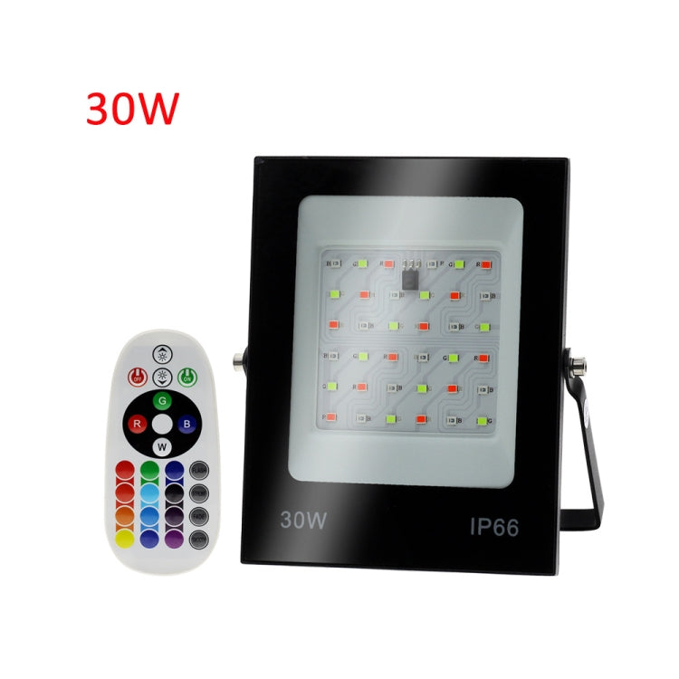 彩色 RGB 變色 LED 泛光燈 帶遙控器，30W，100W