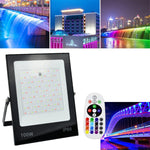 彩色 RGB 變色 LED 泛光燈 帶遙控器，30W，100W