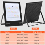 彩色 RGB 變色 LED 泛光燈 帶遙控器，30W，100W