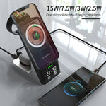 H27 15W 6 合 1 含時鐘功能磁吸手機無線充電器，適用 iWatch/AirPods，H27