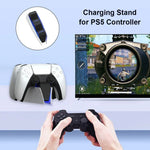 HONCAM PS5手柄充電器雙座充，白色、黑色、玫紅色、藍色