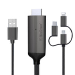 1080P 高清電視棒線，插即用 HDMI 帶屏幕插即用，LD36 8 針 + Micro USB + Type-C / USB-C 轉 HDMI
