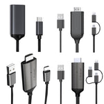 1080P 高清電視棒線，插即用 HDMI 帶屏幕插即用，LD36 8 針 + Micro USB + Type-C / USB-C 轉 HDMI