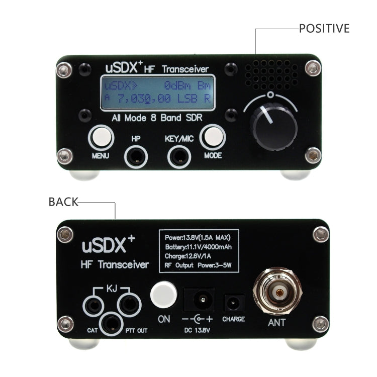 Usdr Usdx + V2 Plus 8 波段 SDR 全模式 HF SSB QRP 高頻收發器，規格：歐規插頭，歐規插頭，美規插頭