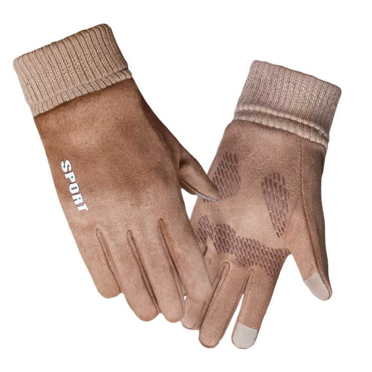 Q35 Suede Men Warm Gloves Touch Screen Sports Cycling Gloves, Q35 Black, Q35 Dark Blue, Q35 Khaki