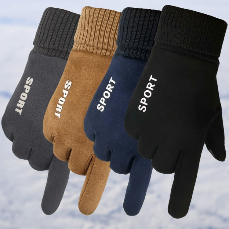 Q35 Suede Men Warm Gloves Touch Screen Sports Cycling Gloves, Q35 Black, Q35 Dark Blue, Q35 Khaki