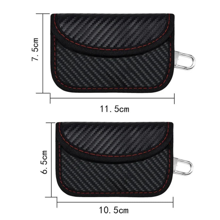 碳纖維 RFID 卡片盒 防輻射車鑰匙訊號屏蔽袋，10.5 x 6.5cm，11.5 x 7.5cm
