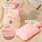 ZS103 Cartoon Plush Water-filled Hot Water Bags Explosion-proof Leak-proof Warming Water Bottle, Spec:, Pink Lucky Rabbit, Beige Lucky Rabbit, Brown Bear, Khaki Bear, Purple Duck, Pink Rabbit, Deep Blue Duck, Ink Green Duck, Intervened Pink