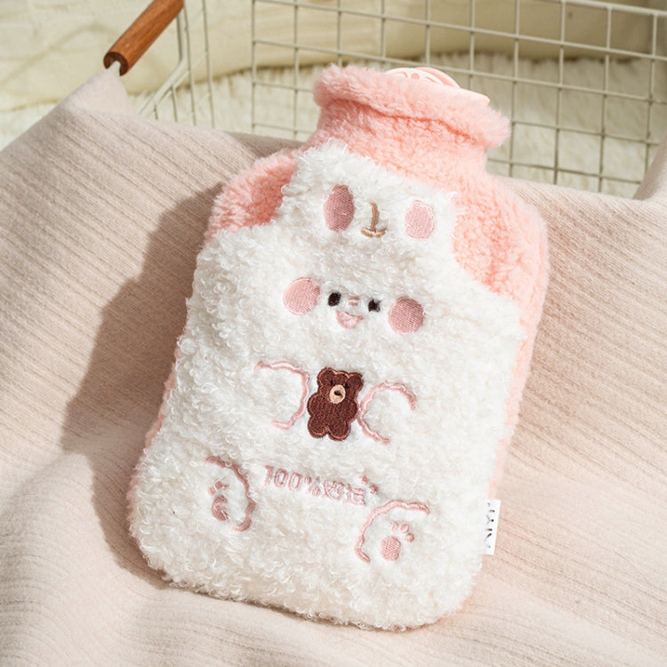 ZS103 Cartoon Plush Water-filled Hot Water Bags Explosion-proof Leak-proof Warming Water Bottle, Spec:, Pink Lucky Rabbit, Beige Lucky Rabbit, Brown Bear, Khaki Bear, Purple Duck, Pink Rabbit, Deep Blue Duck, Ink Green Duck, Intervened Pink